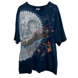 Vintage RARE 1997 Liquid Blue Star Wars All Over Print Tee Shirt